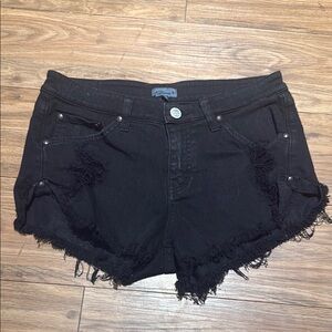 Shore Brand Black Distressed Denim Shorts